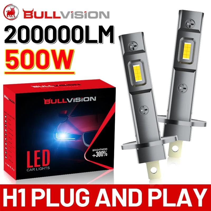 Bullvision Canbus LED  H1 LED Ʈ, ̴  ,  Ҹ ڵ LED  7585 CSP Ĩ 200000LM, 2 